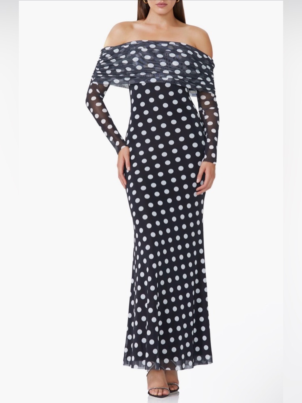 AFRM Thelma Off the Shoulder Long Sleeve Maxi Dress Size Medium NEW